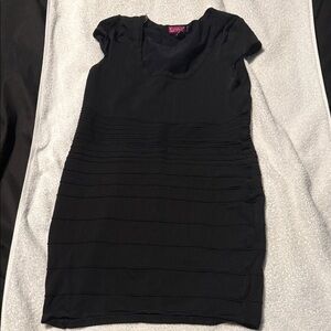 Say What? Black Textured Mini Dress